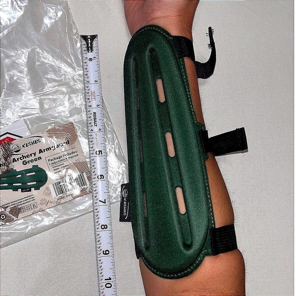 Black archery Arm Guard Adjustable Forearm Protector Bow Hunting
